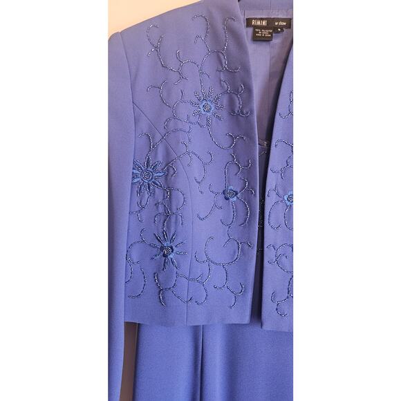 Rimini 2 Piece Beaded Evening Gown in Brilliant Blue, Sz 6 - Picture 3 of 8